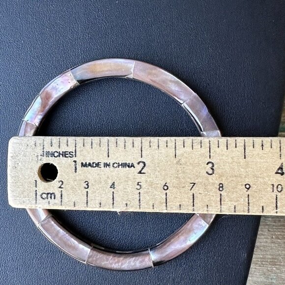 Necklace Earring Bracelet Set Mother of Pearl Shell Brown Earth Tones 22" New - Picture 10 of 12